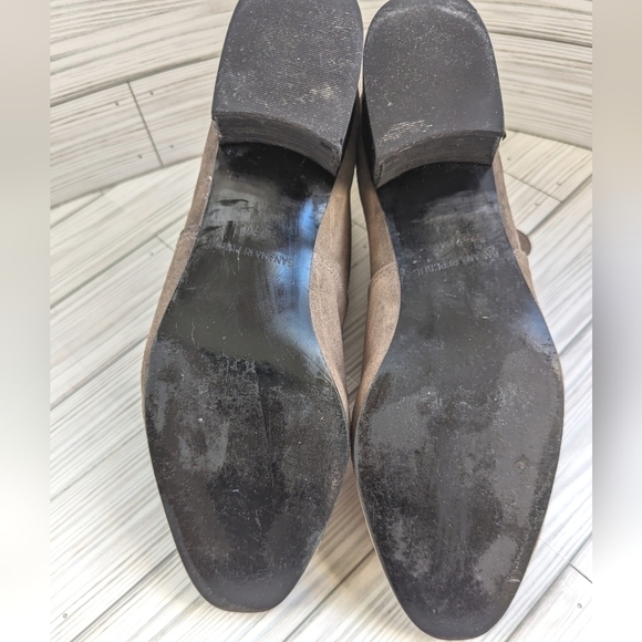 Banana Republic Stacked Heel Suede Boots with Side Zipper in Taupe Size 9.5 - Picture 3 of 10